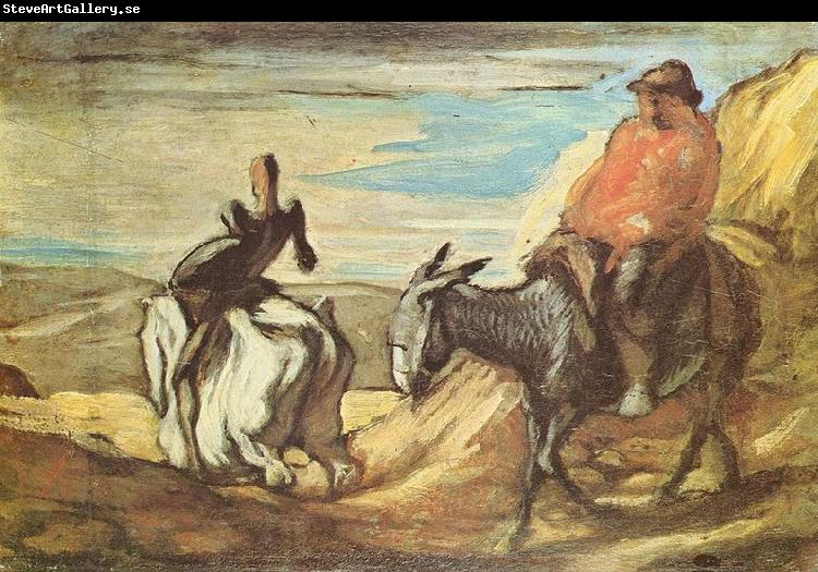 Honore Daumier Sancho Pansa und Don Quichotte im Gebirge